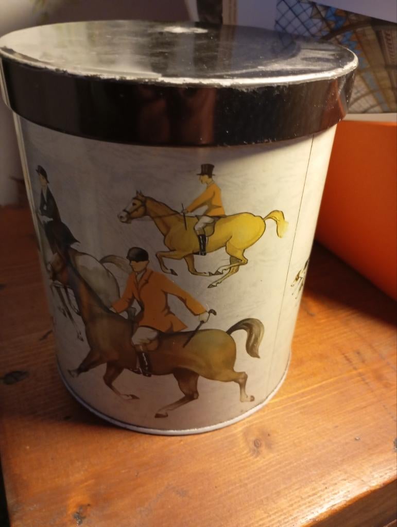 Vintage Blik Paardensport  Engels Jachttafereel, Antiek en Kunst, Curiosa en Brocante, Ophalen of Verzenden