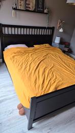 Ikea Hemnes bed 220x180 met lattenbodem, Ophalen, Gebruikt, Zwart, Tweepersoons