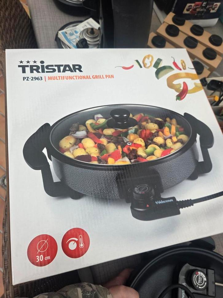 Multifunctionele Grillpan / Hapjespan - Tristar PZ-2963, Witgoed en Apparatuur, Grillplaten, Nieuw, Tafelgrill, Vaatwasmachinebestendig