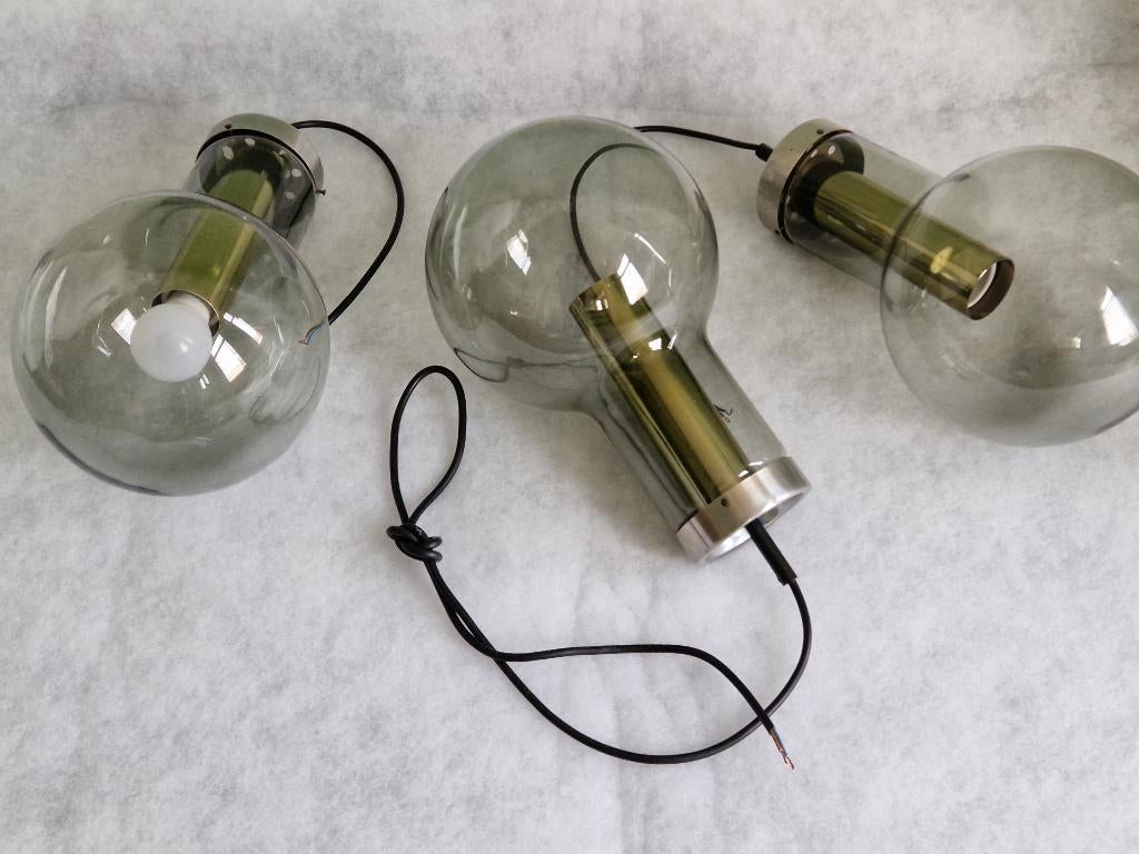 Raak Amsterdam vintage hanglampen Maxi Globe, Huis en Inrichting, Lampen | Hanglampen, Ophalen, Gebruikt, Glas, Minder dan 50 cm
