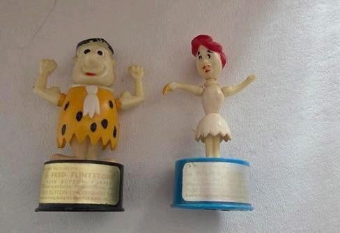 Vintage Fred & Wilma Flintstone Push Button Poppen, Verzamelen, Ophalen of Verzenden, Gebruikt