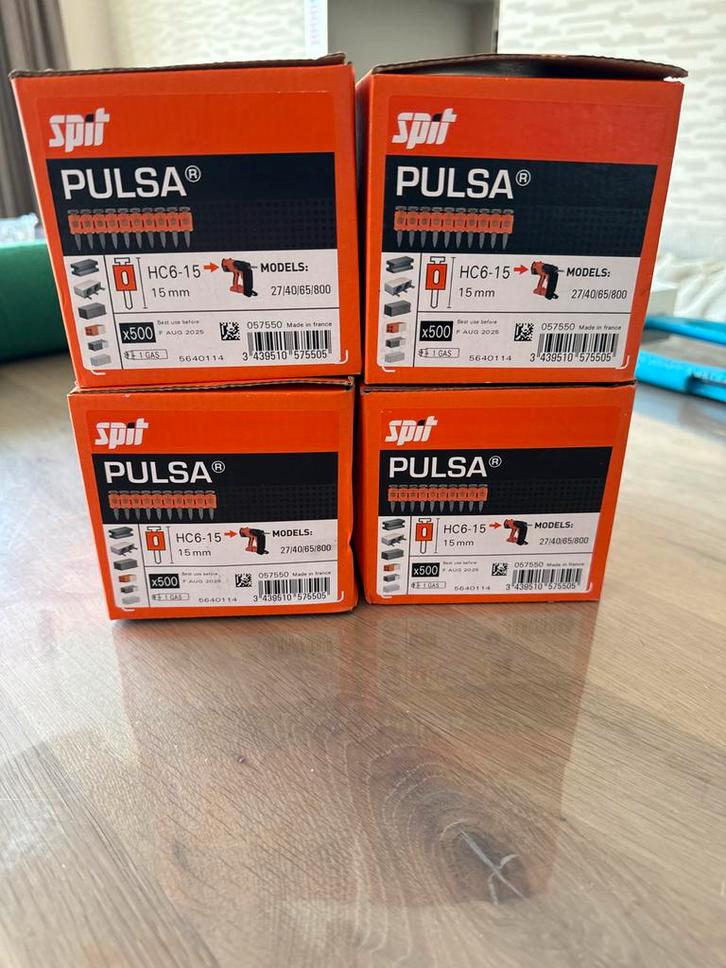 Spit Pulsa HC6-15 Schietnagels 15mm (4x500 stuks), Doe-het-zelf en Verbouw, IJzerwaren en Bevestigingsmiddelen, Nieuw, Spijkers