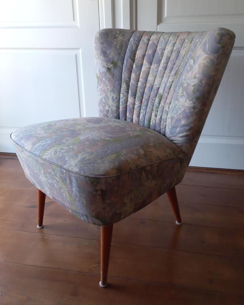 Cocktail stoel retro stoeltje pastel-tinten @DOC61, Huis en Inrichting, Fauteuils, Ophalen, Minder dan 75 cm, Zo goed als nieuw