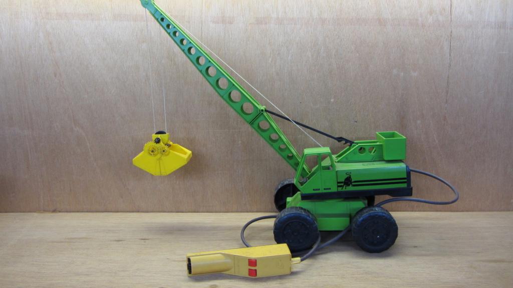 Joustra baggerkraan - graafmachine jaren '80 - leuk en mooi, Antiek en Kunst, Antiek | Speelgoed, Ophalen of Verzenden