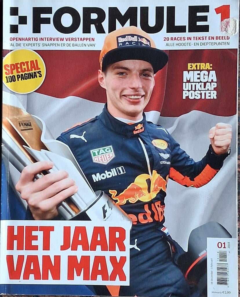 Tijdschrift  & dubbelzijdige poster  Max. 83/54 cm., Ophalen, Zo goed als nieuw, Formule 1