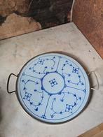 Oud blauw saks dienblad, Ophalen of Verzenden