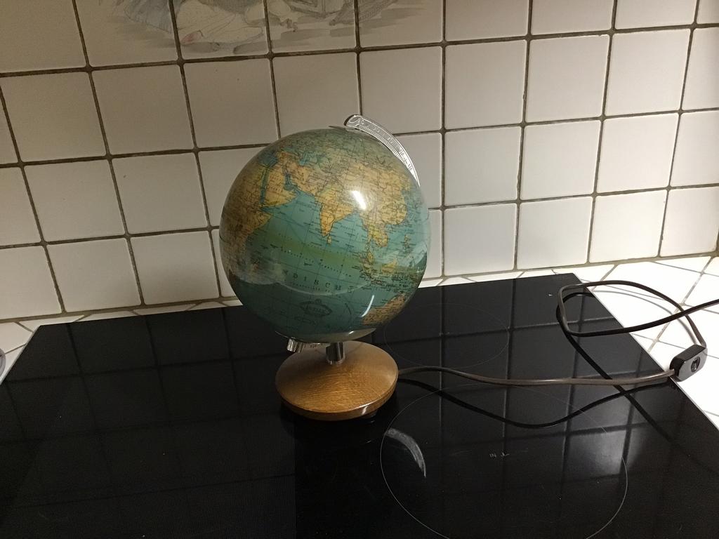 Vintage globe wereldbol Columbus Duplex Oestergaard, Ophalen of Verzenden, Zo goed als nieuw
