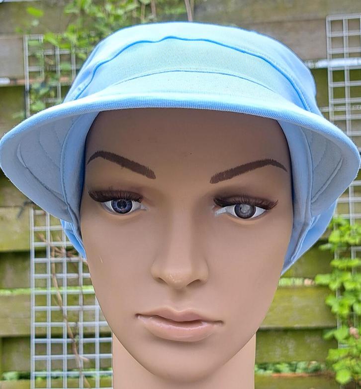 Chemo-haarverlies tricot pet no 59 F. Lichtblauw., Kleding | Dames, Mutsen, Sjaals en Handschoenen, Nieuw, Muts, Maat 42/44 (L)