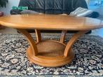 Eikenhouten salon tafel met rotan., Huis en Inrichting, Tafels | Salontafels, Ophalen, 100 tot 150 cm, 50 tot 75 cm, 50 tot 100 cm