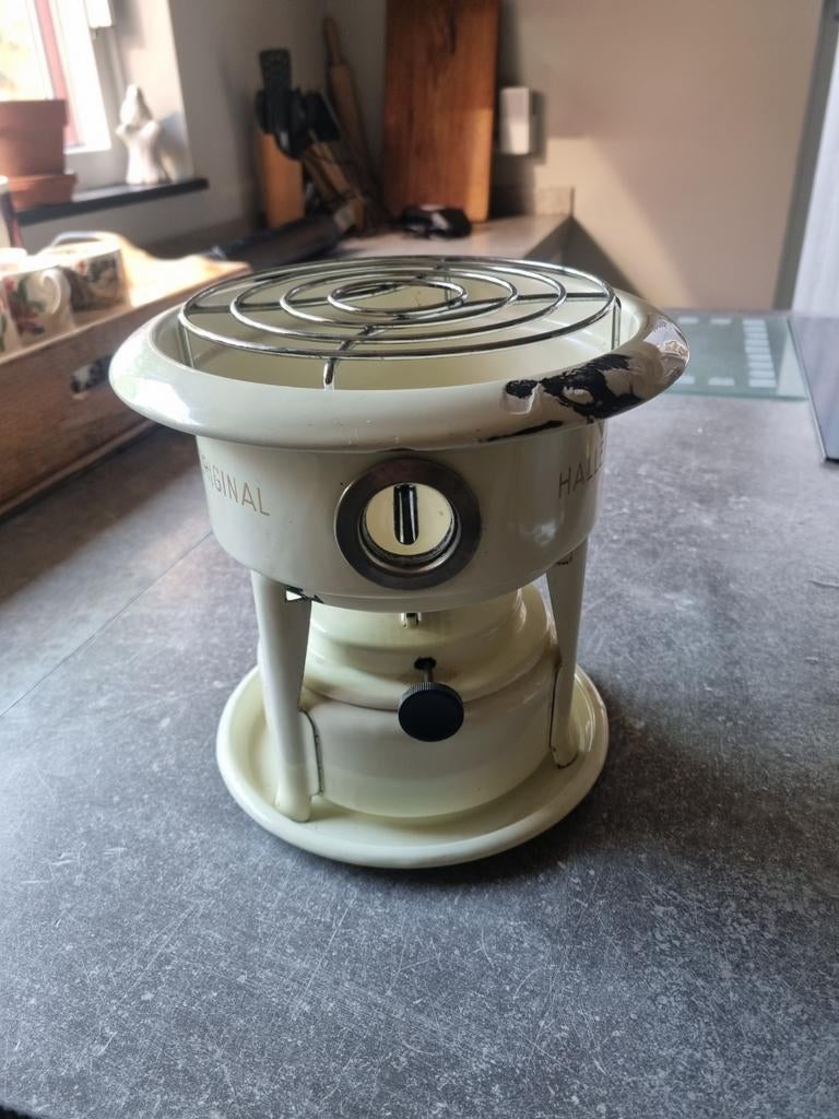 Haller 1-pits petroleumstel - Vintage kooktoestel, Beige, Ophalen of Verzenden, Metaal, Overige merken