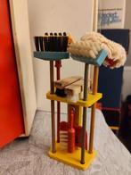 Vintage bezemkast met bezemrek, Antiek en Kunst, Curiosa en Brocante, Ophalen of Verzenden