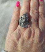 Zilveren bijzondere ring unisex maat 18 nr.081, 18 tot 19, Verzenden, Zo goed als nieuw, Dame of Heer