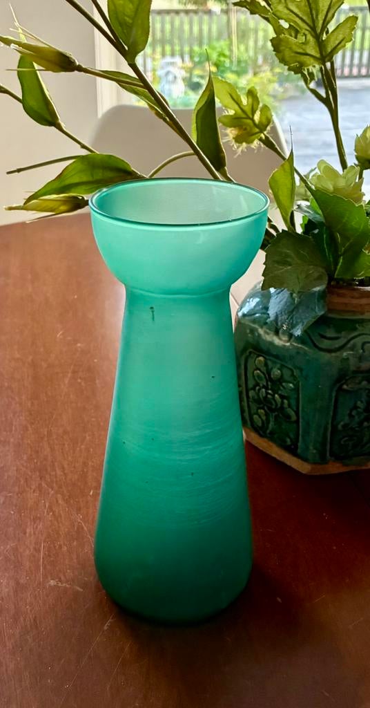 Vintage handgemaakte Hyacint glas, Overige kleuren, Ophalen of Verzenden, Minder dan 50 cm, Glas