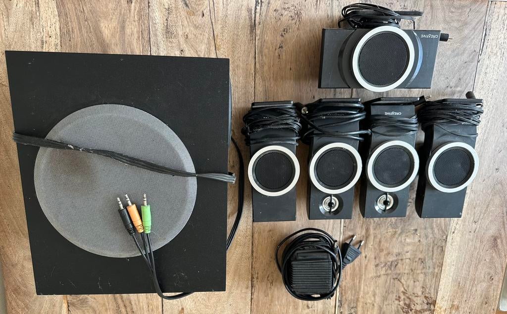 Geluidsset geluidsboxen surround set Creative inspire t6100, Audio, Tv en Foto, Luidsprekers, Ophalen, Gebruikt, Complete surroundset