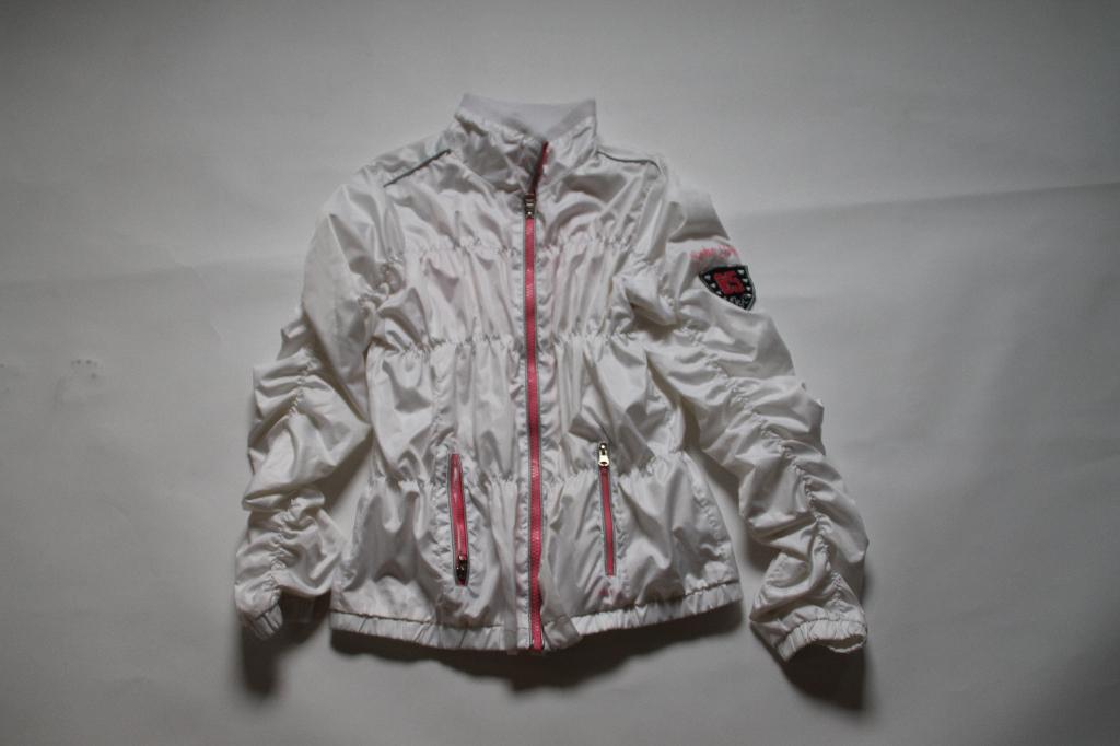 WITTE jas met roze en zilver 146 in *~~nieuw~~* staat, Kinderen en Baby's, Verzenden, Zo goed als nieuw, Meisje, Jas