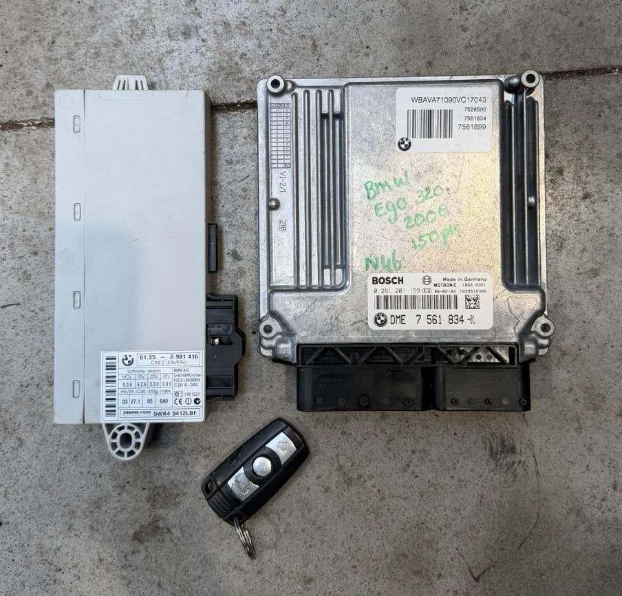 DME ECU set - BMW E90 - N46 - 320i - 7561834, Ophalen of Verzenden