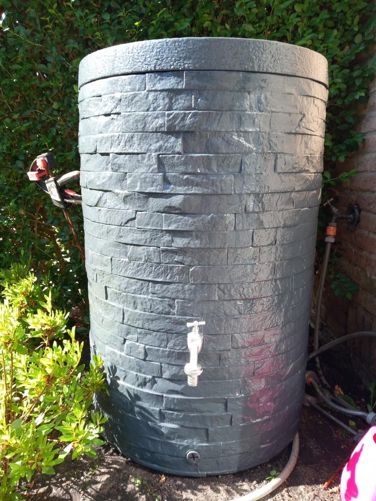 Regenton, Kunststof, antraciet, 250 liter, Tuin en Terras, Regentonnen, Ophalen, Kunststof, Met kraantje, 150 liter of meer