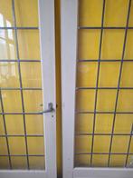 Paar glas in lood binnendeuren 92.5 x 210 cm, Ophalen, Gebruikt, 80 tot 100 cm, Binnendeur