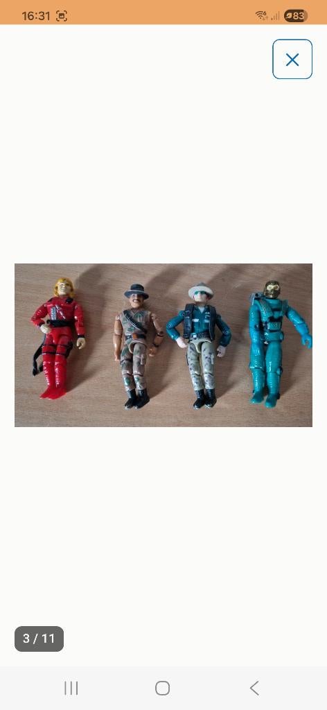Vintage actiefiguren GI JOE , JURASIC PARK ,BIONACALS ENZ., Verzamelen, Ophalen of Verzenden, Gebruikt