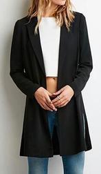 Black longline side slit blazer (H&M), H&M, Zwart, Nieuw, Ophalen of Verzenden
