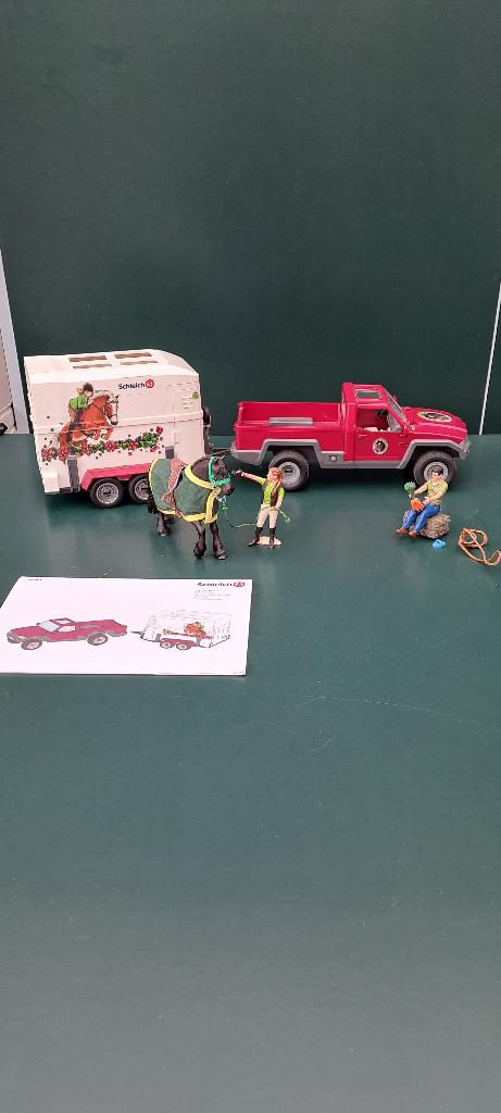 Schleich Auto met paardentrailer, Verzamelen, Speelgoed, Ophalen of Verzenden, Zo goed als nieuw