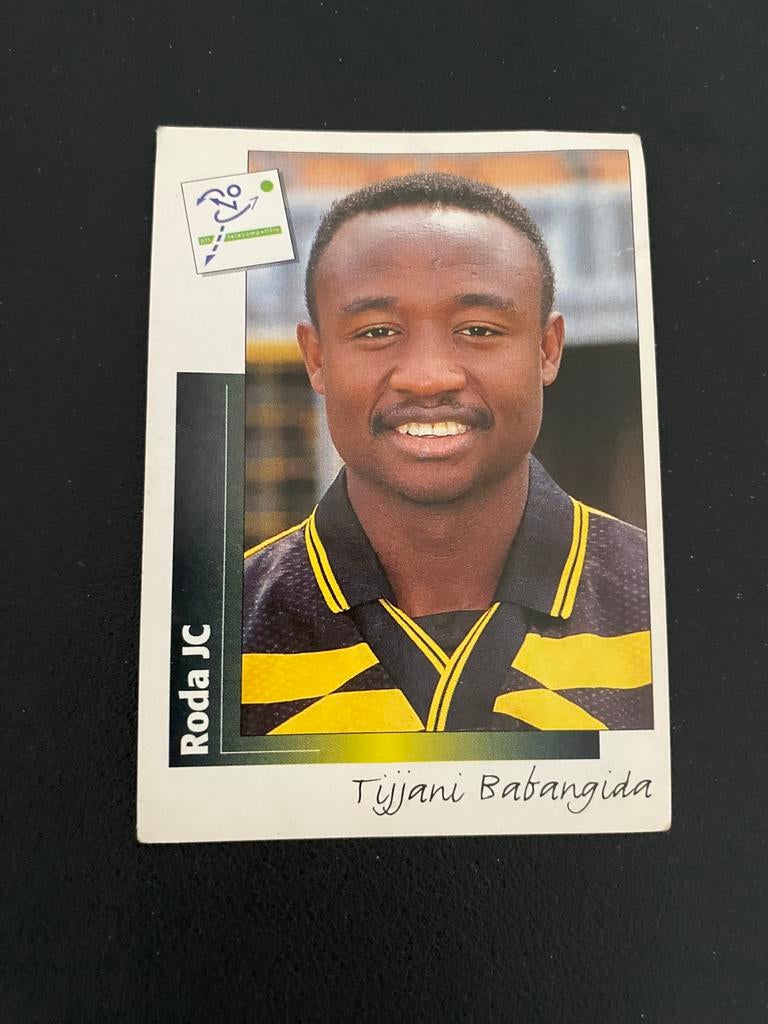 Tijjani Babangida - Roda JC - Panini Voetbal 96, Ophalen of Verzenden, Zo goed als nieuw, Roda JC, Poster, Plaatje of Sticker