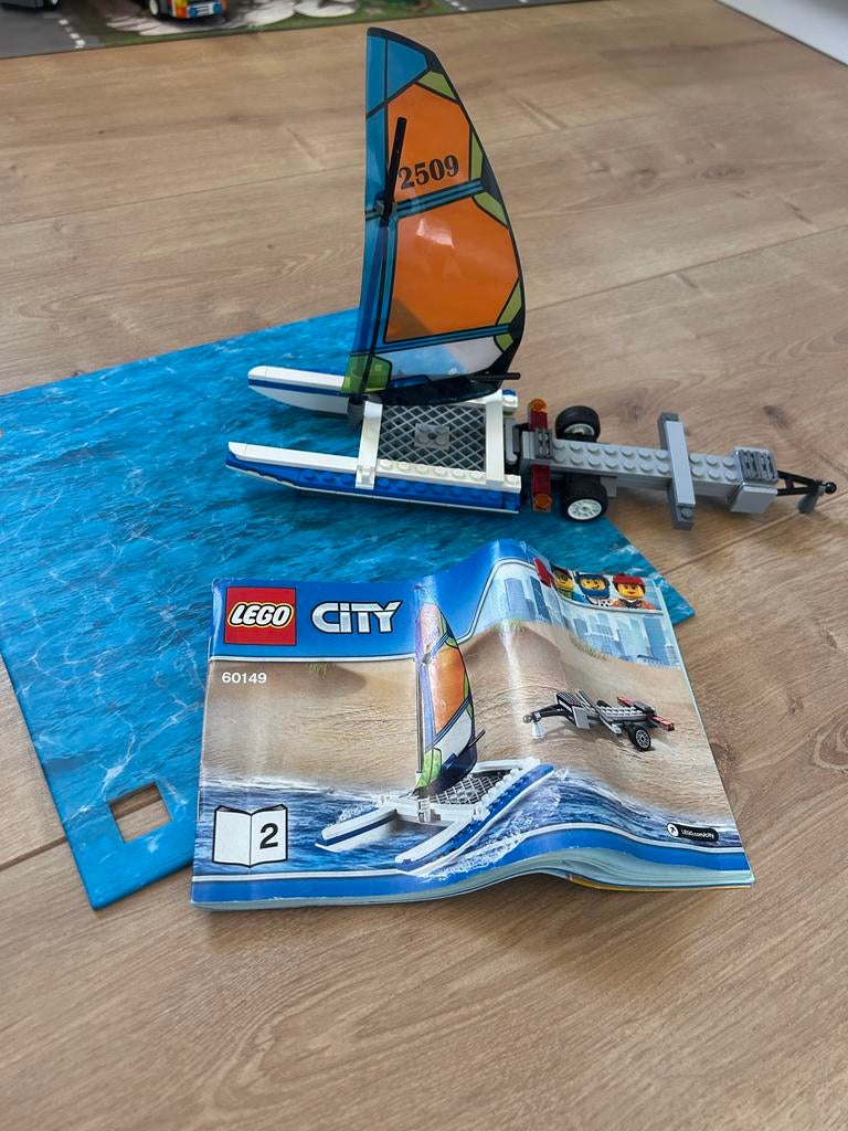 LEGO City 60149 Catamaran met trailer en instructies, Lego, Ophalen of Verzenden, Compleet, Complete set