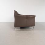 1x Leolux Mayon Bank 3-zits/198cm Lichtbruin Leer - Staal, Niet ingevuld, 150 tot 200 cm, Niet ingevuld, Driepersoons