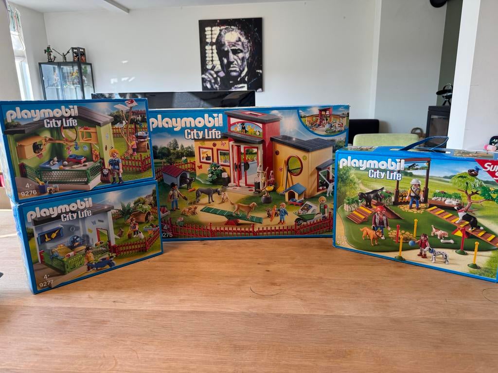 Vier Playmobil City Life sets - Honden en katten thema, Ophalen of Verzenden, Gebruikt, Complete set