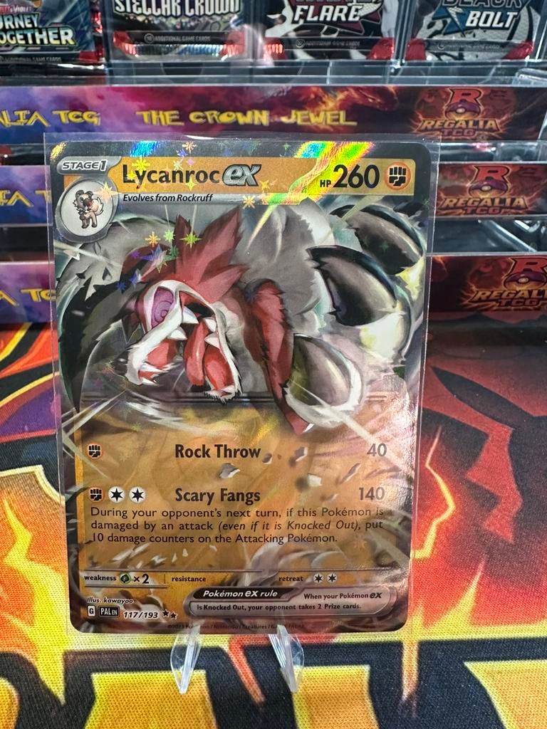 Lycanroc ex (PAL 117) Paldea Evolved, Ophalen of Verzenden, Zo goed als nieuw, Losse kaart, Foil