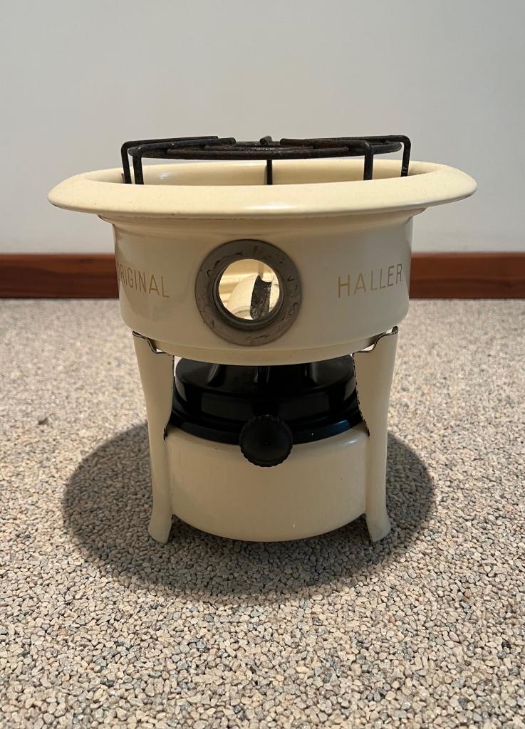 Antiek Haller Petroleumstel – Crème Emaille, Antiek en Kunst, Antiek | Emaille, Ophalen of Verzenden