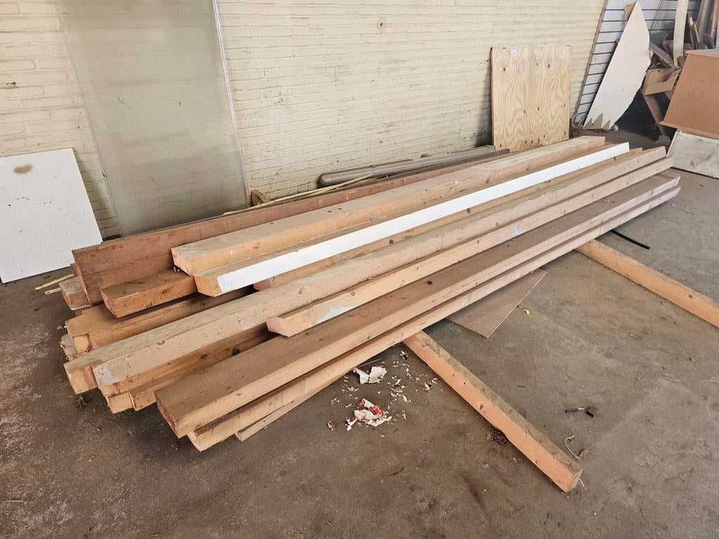 Diverse partij gebruikte houten balken, Gebruikt, Overige typen, Ophalen of Verzenden, Vuren