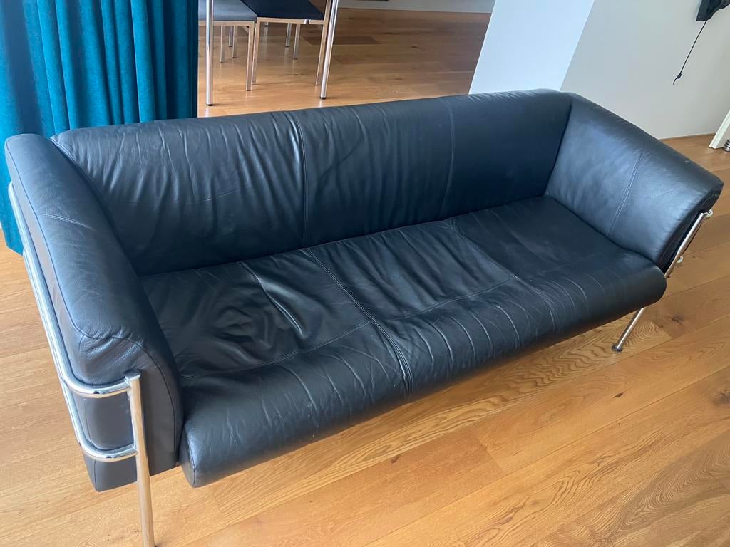 Deens design vintage kebe bank, Huis en Inrichting, Banken | Bankstellen, Ophalen, Gebruikt, Bauhaus, 150 tot 200 cm