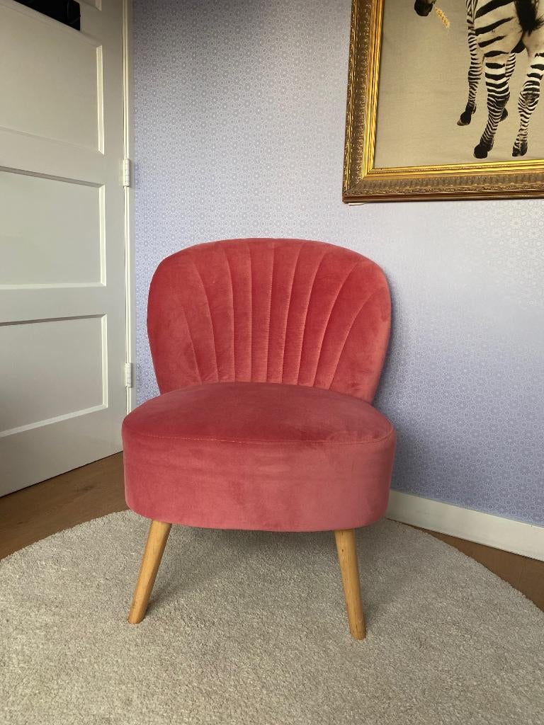 ZGAN IKEA BILHAMN fauteuil / stoel - velvet fluweel roze, Ophalen, Zo goed als nieuw, Overige kleuren, Eén