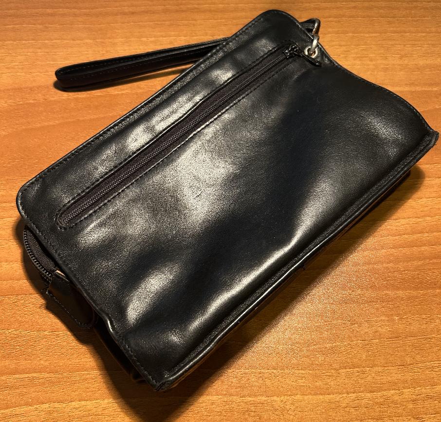 Lederen heren polstasje van Offermann, Zwart, Minder dan 40 cm, Minder dan 35 cm, Zo goed als nieuw