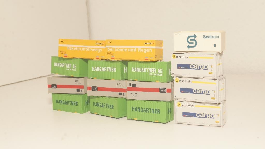 15 x N-spoor containers in zeer goede staat., Overige merken, Gelijkstroom, Wagon, Ophalen of Verzenden