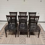 6 x houten stoelen cafestoelen mancave partij stoelen, Ophalen, Gebruikt, Bruin, Vijf, Zes of meer stoelen