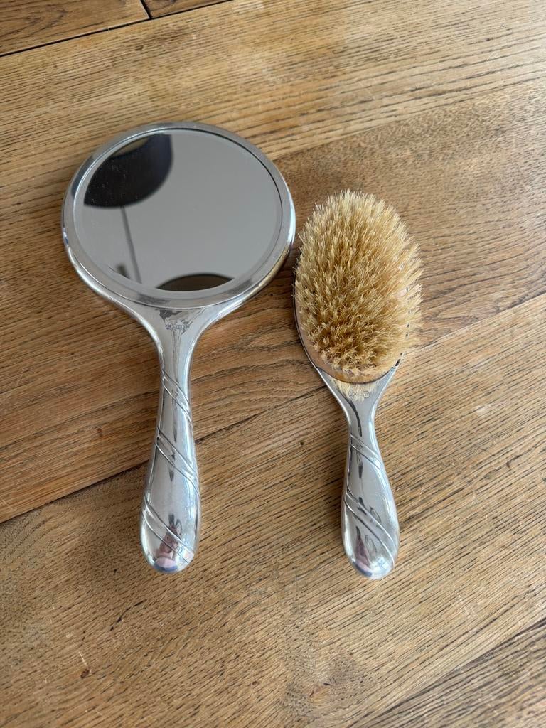 Vintage verzilverde kapset / kaptafelset uit 1938 van Gero, Ophalen of Verzenden, Zilver