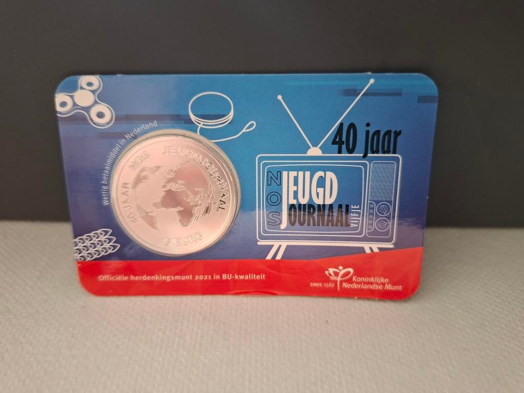 NOS Jeugdjournaal 40 jaar herdenkingsmunt 2021 BU-kwaliteit, Verzenden, Koningin Beatrix, Euro's, Losse munt