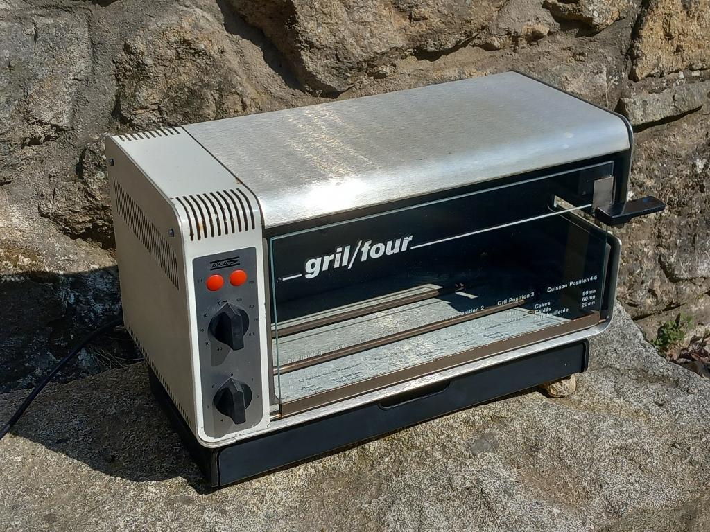 vintage grill oven geborsteld aluminium space age 70s design, Witgoed en Apparatuur, Ophalen of Verzenden, 60 cm of meer, Minder dan 45 cm