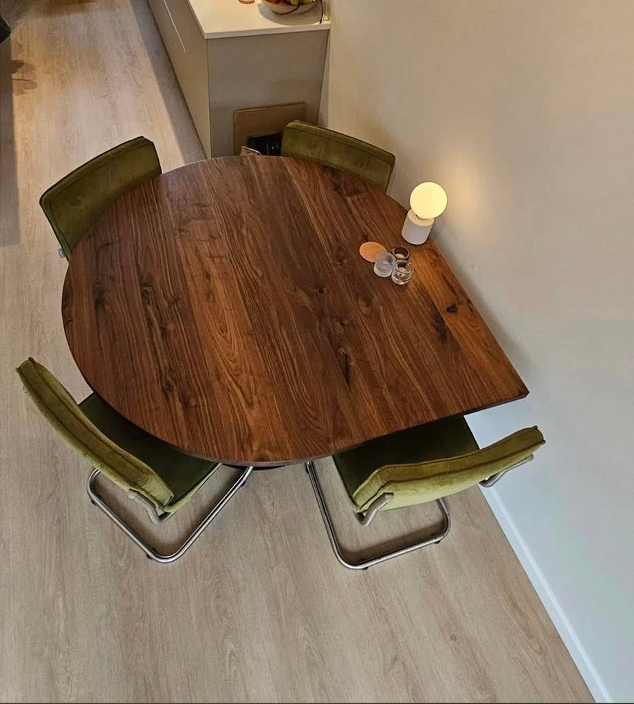 Massief walnoot houten design tafel, Ophalen of Verzenden