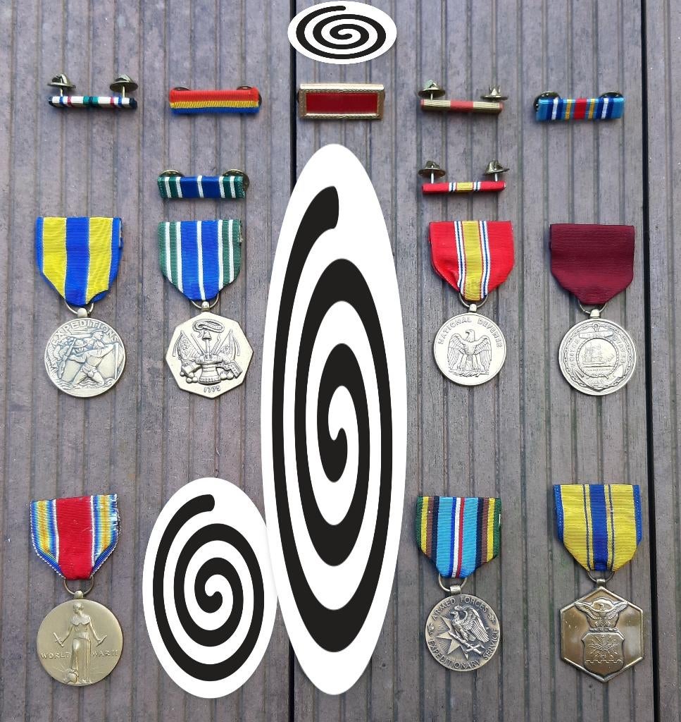 Lotje USA medailles, Ophalen of Verzenden, Landmacht, Amerika, Lintje, Medaille of Wings