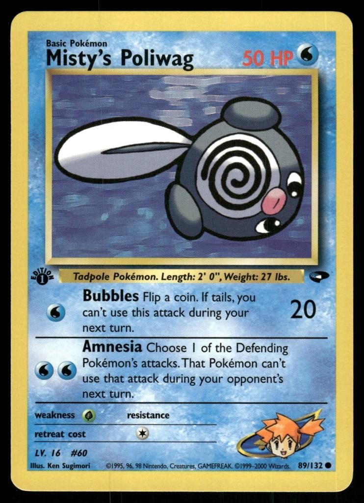 Misty's Poliwag 89/132 - Gym Challenge (1st edition), Verzenden, Gebruikt
