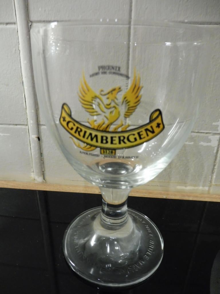 glas glazen grimbergen bierglazen, Antiek en Kunst, Verzenden
