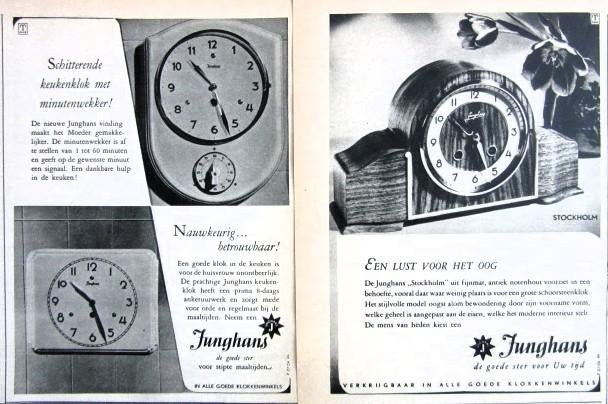 34 vintage advertenties reclames horloges 54-75 horloge klok, Ophalen of Verzenden, Gebruikt, Gebruiksvoorwerp