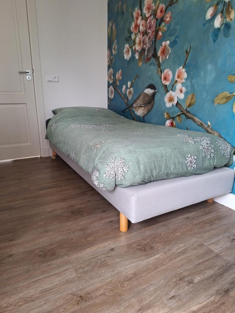 Eenpersoonsbed 90x210 cm met matras, Ophalen, Overige materialen, Gebruikt, 90 cm