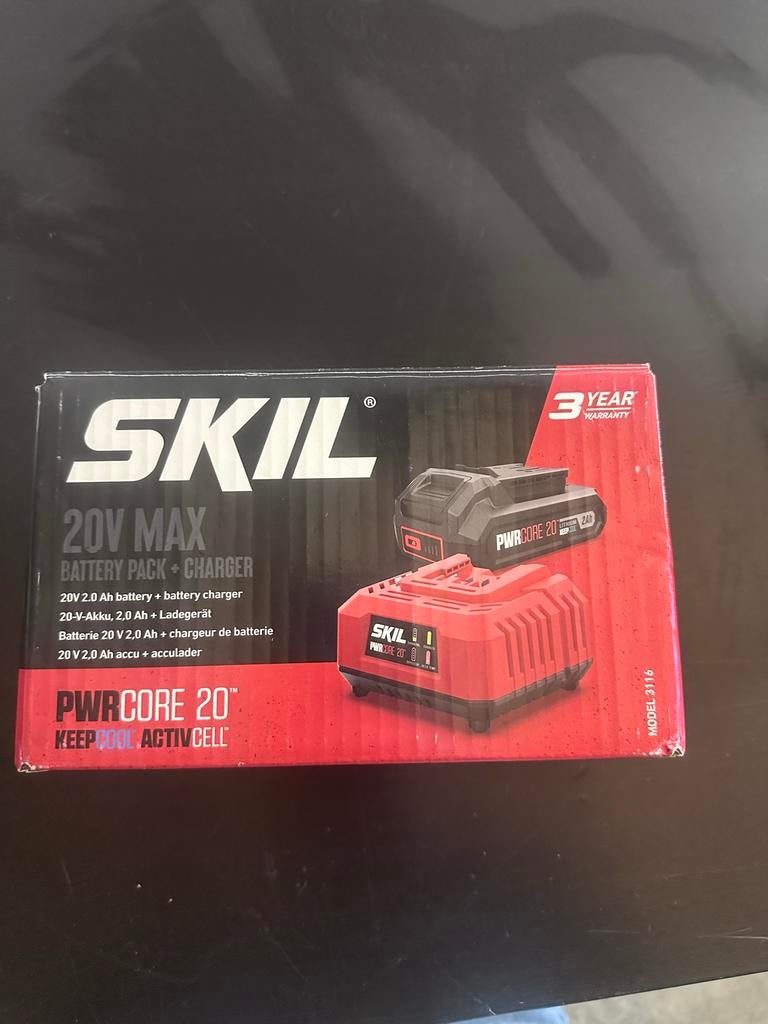 SKIL PWRCORE 20V MAX Accupack + Oplader - Nieuw, ., Overige typen, Nieuw, Ophalen of Verzenden