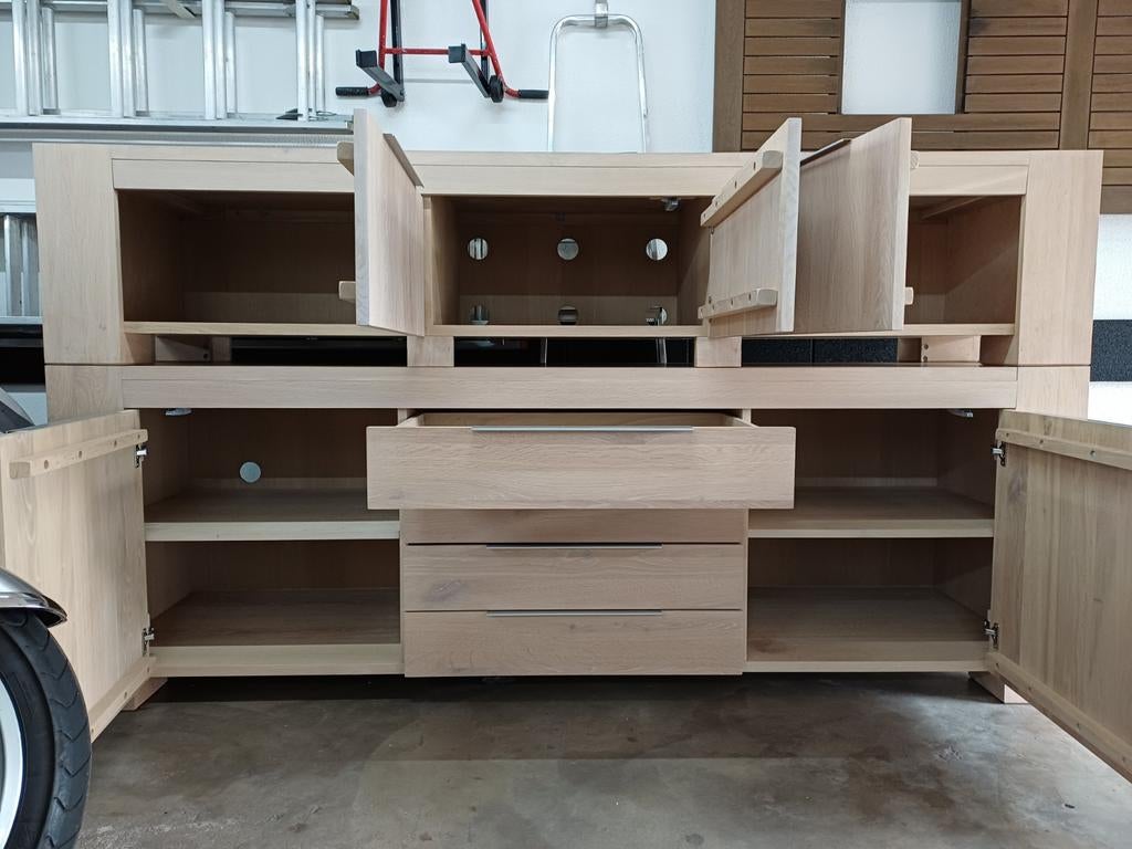 Zwaar Eiken witgeolied meubelset, Huis en Inrichting, Complete inboedels, Ophalen