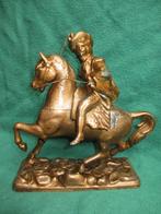 oud beeld van  paard en ruiter gemaakt van samak., Ophalen of Verzenden