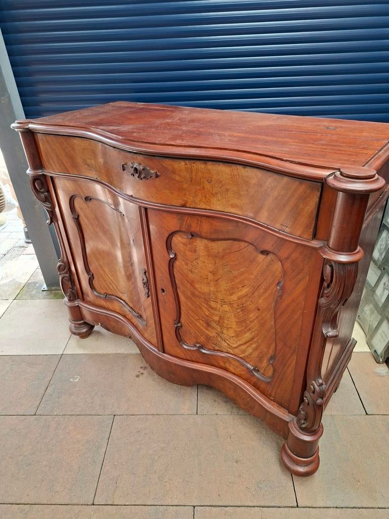Antiek Biedermeier Commode Kast Mahoniehout, Antiek en Kunst, Ophalen of Verzenden